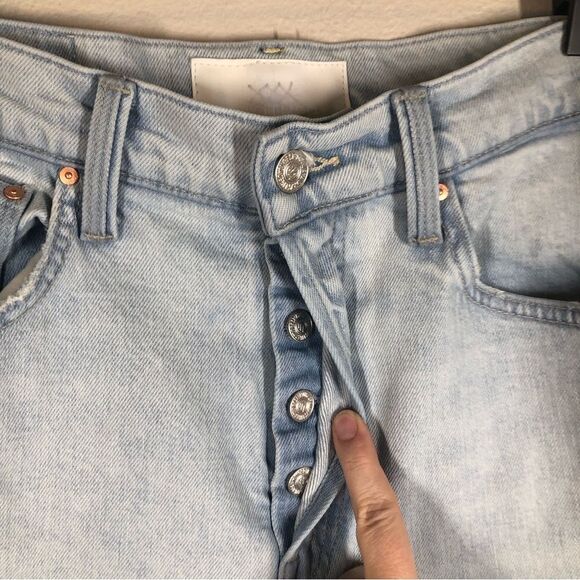 Mother Superior High Waisted Hiker Hover Jeans I Do Declare Light Wash Size 28 - Picture 3 of 10